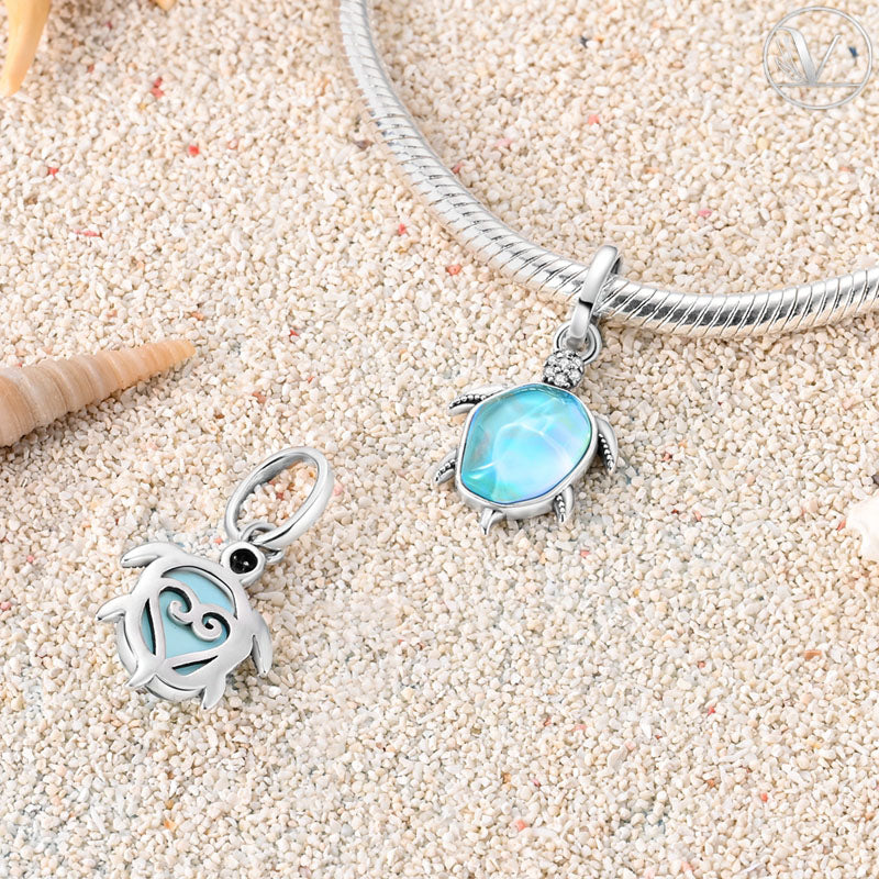 Moonstone Sea Turtle Charm