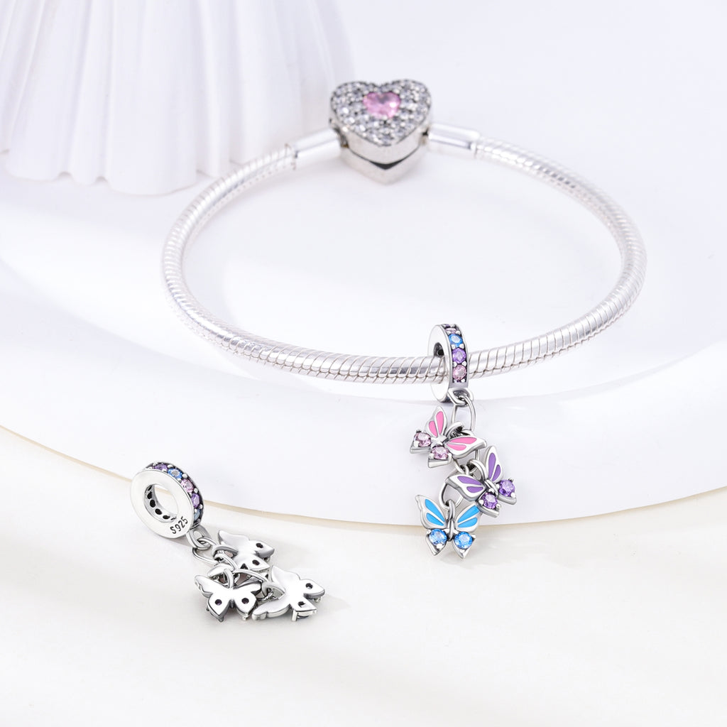 Triple Butterfly Charm