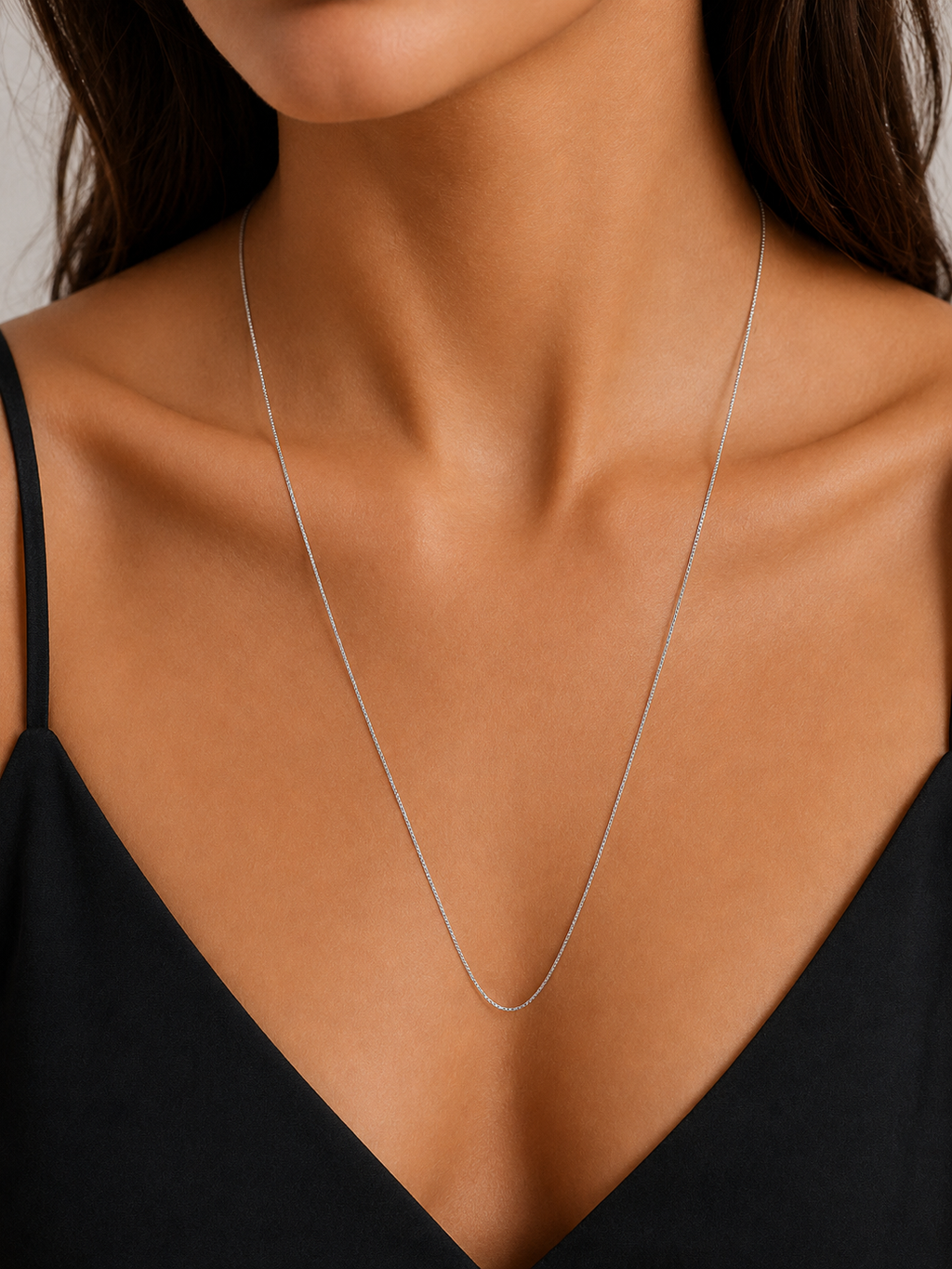 Box Chain Silver Necklace
