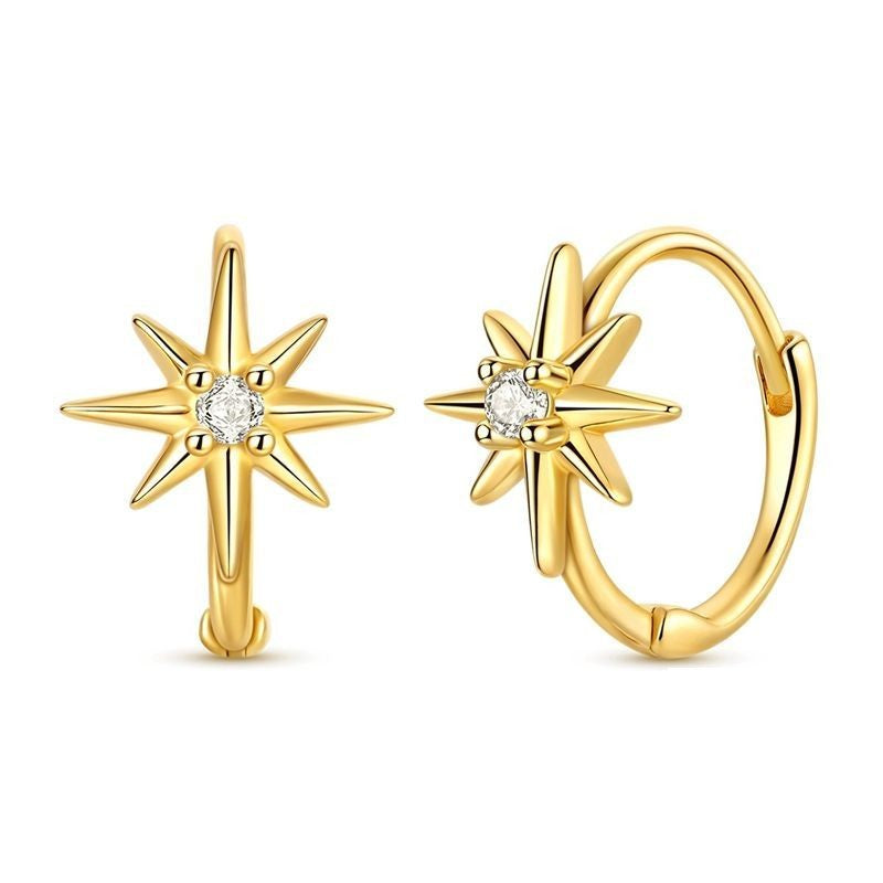 North Star Hoop Earrings
