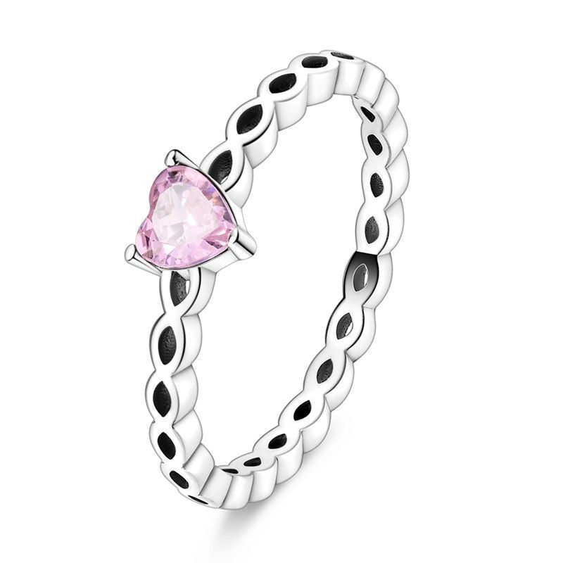 Pink Heart Eternity Ring