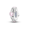 Pink Heart Spacer Charm