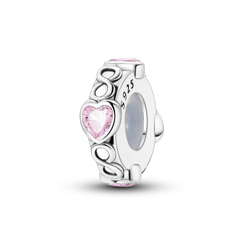Pink Heart Spacer Charm