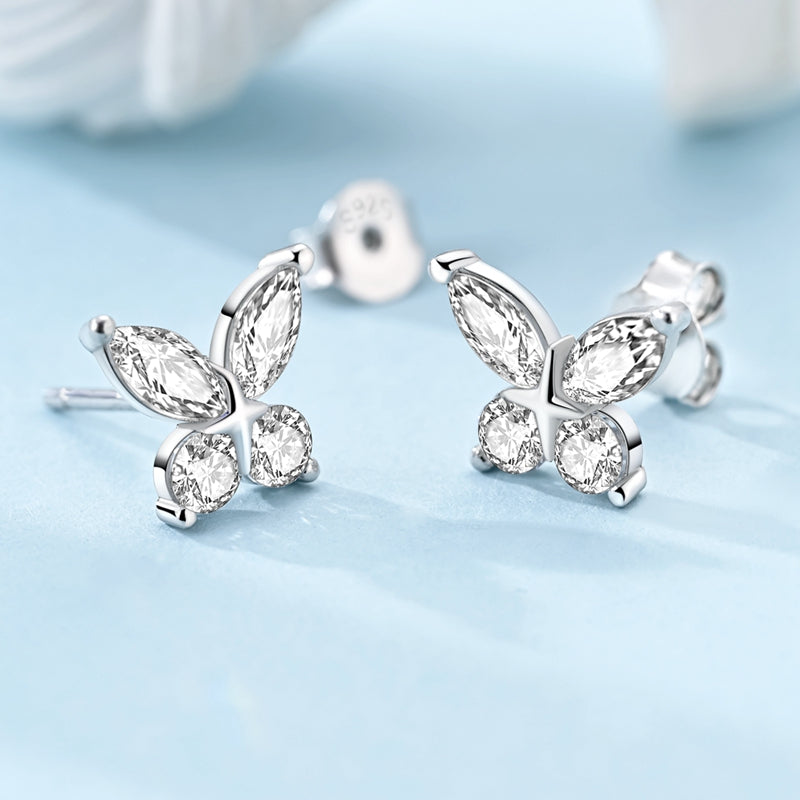 Sparkle Butterfly Stud Earrings