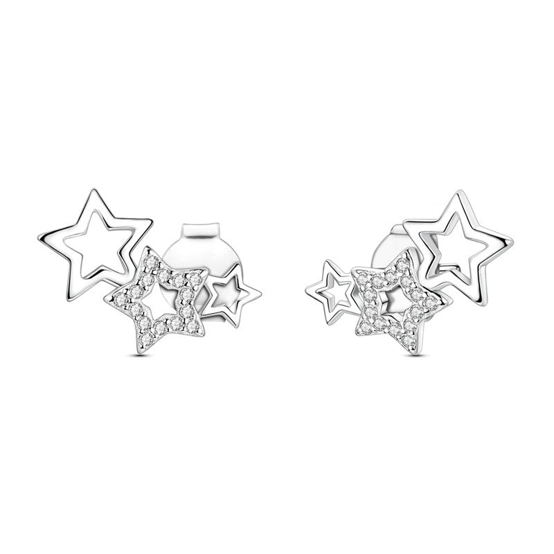 Triple Star Stud Earrings